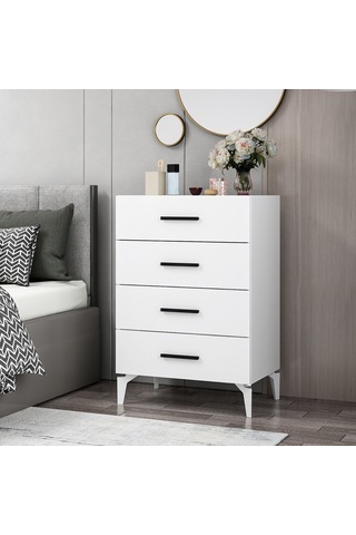Kale Ayaklı Şifonyer 4ç - Beyaz