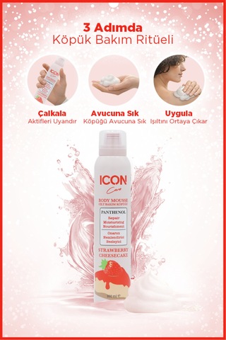 Icon Cilt Bakım Köpüğü Strawberry-cheesecake&blueberry-mılkshake&vanılla Creme-brulee Set