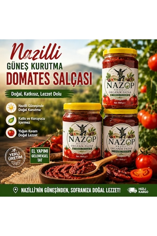 Nazop Domates Salçası Nazilli Güneş Kurutma 1 Kg.