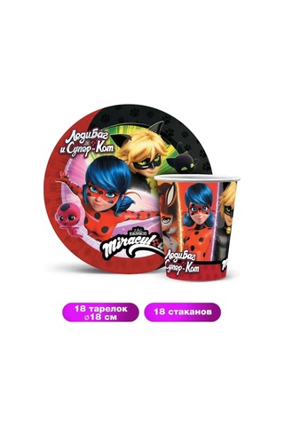 Nd Plej Ladybug And Wondercat Tek Kullanımlık Bardaklar Ve Tabaklar 155198696 100 adet