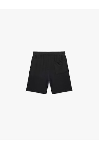 Koton Rahat Kalıp Pamuk Viskon Karışımlı Bermuda Beli Bağcıklı Spor Şort Siyah 6wam40095nk Siyah