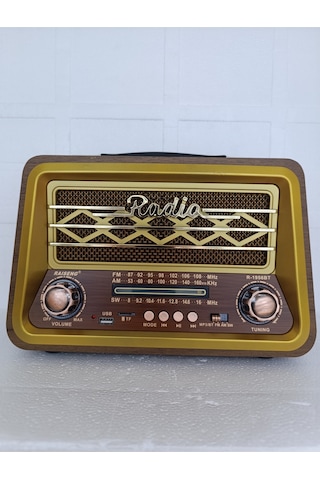 Bluetooth Hoparlör Fm Radyo Usb Tf Aux Ses Bombası Müzik Çalar Mp3 Çalar - Kahverengi- Tek Ebat
