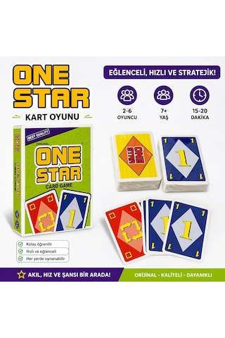 One Star Kart Oyunu 108 Kart Eğlenceli Aile Oyunu