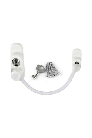 Çelik Halatlı Pvc Kapı Pencere Emniyet Kilidi Beyaz 10 Adet