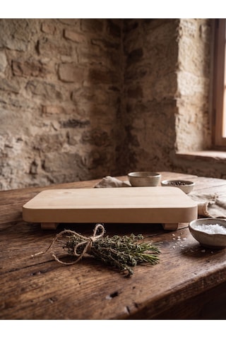 Nest Woodtr Ham Doğal Ahşap Sunum Tahtası 30x20cm Dekoratif Tepsi Ahşap Ayaklı Sunumluk