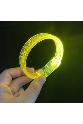 Sarı Led Işıklı Baskı Yapılabilen Pilli Bileklik Bilezik Çok Renkli