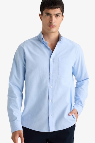 DeFacto %100 Pamuk Regular Fit Polo Yaka Oxford Basic Düz Uzun Kollu Gömlek A8028AX25SPBE196