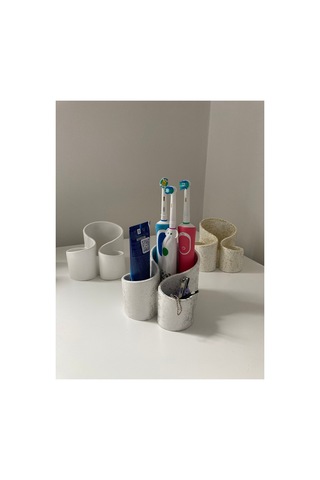 Bölmeli Gold & Gümüş Yaldızlı Dekoratif Organizer Gri Gri