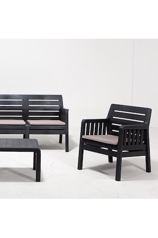 Lara 3+1+1 S Bahçe Balkon Takımı - Antrasit Gri