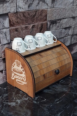 Bakerybox-ekmeklik-raf-saklama Kutusu-ekmek Kutusu Ceviz