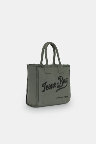 İcone Bag Icone Yıkamalı Denim Püskül Detaylı Şık Günlük & Plaj Çantası, Püsküllü Omuz Çantası Haki