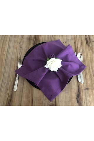 Mor Kumaş Peçete 6 Adet 40x40 Cm Çok Renkli