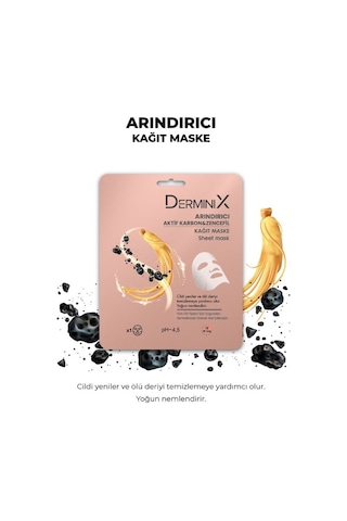 Derminix Aktif Karbon & Zencefil Arındırıcı Kağıt Yüz Maskesi