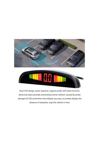 Suofeng "4 Sensörlü Park Asistanı: Led Ekranlı, Sesli Uyarı, 30-250cm Hassas Mesafe Ölçümü"