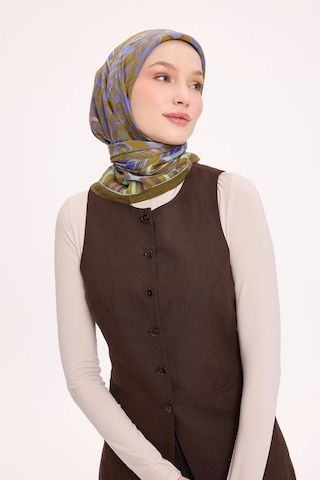 Silk Home Dört Mevsim Antik Motif Viskon Velora Eşarp 6420 Yağ Yeşili