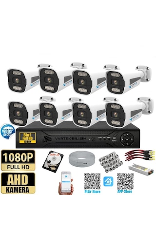 5 Mp 8 Kameralı Tak Çalıştır Hazır Kamera Seti 500 Gb Hdd