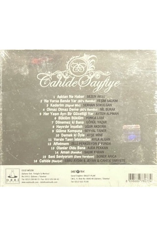 Plak Değildir Cd Dir Cd Cahide Sayfiye Açılmamış Jelatininde Cd