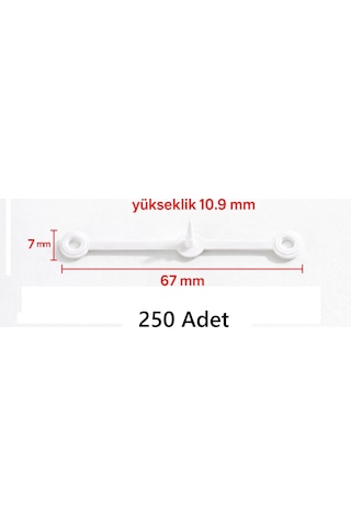 Luluyen 250 Adet Beyaz Plastik Güvenlik Kilidi Etiket Sabitleyici 67 Mm Tek Kullanımlık Tekstil Ürün Paket Kilit Trim Klipsi Perçin