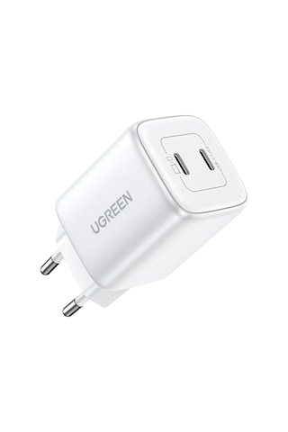 Ugreen Nexode 45w Usb Type-c Qc 4.0 Pd Gan X 2 Portlu Hızlı Şarj Cihazı Beyaz