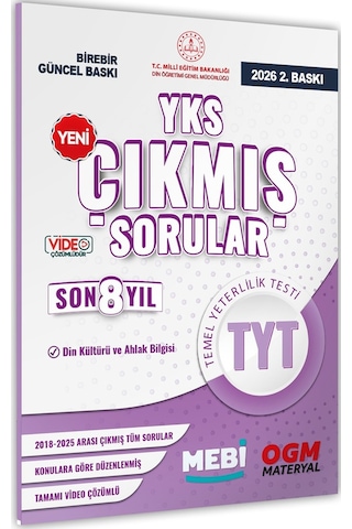 2026 YKS-TYT Mebi Din Kültürü Ve Ahlak Bilgisi ÖSYM Çıkmış Soru Bankası SÖZEL Son 8 Yıl Baskı Ücreti