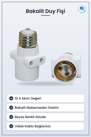 Bakalit Pazarıcı Duy Fişi 10 A Elektrik Tesisat Aydınlatma Armatü