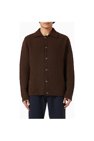 Selected Homme Yün Karışımlı Hırka, Minimalist Tasarım Ve Modern Erkek Stili Kahverengi
