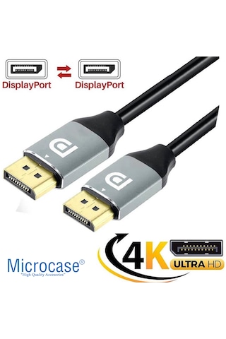 Microcase 8k 240hz Alüminyum Başlık Displayport To Displayport Kablo 5 Metre - Al5081