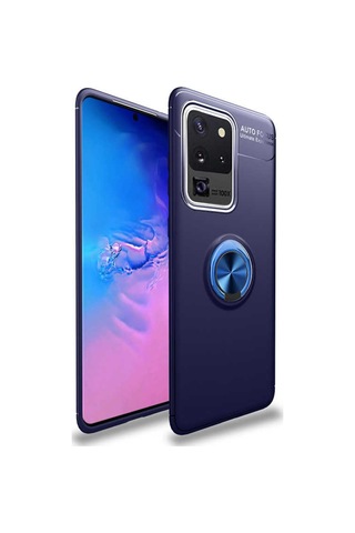 Samsung Galaxy Uyumlu S20 Ultra Kılıf Yüzüklü Magnetli Ravel Case