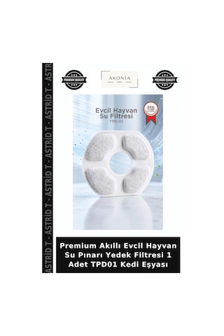 Premium Akıllı Evcil Hayvan Su Pınarı Yedek Filtresi 1 Adet Tpd01 Kedi Eşyası