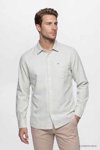 Wrangler %100 Pamuk Regular Fit Erkek Gömlek W2520584035 Gri