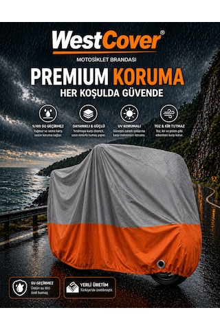 Yamaha Tracer 9 Gt Gri-turuncu Parç. Motosiklet Branda Su-toz Geçirmez Motor Örtü