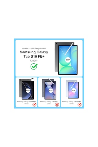 Samsung Uyumlu Galaxy S10 Fe+ Plus 13.1inç Kılıf Flip Cover Kalem Bölmeli Pc Case Kapaklı