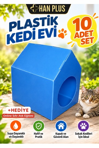 Han Plus Plastik Kedi Evi -10 Adet + Online Sıfır Atık Eğitimi
