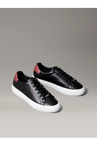 Calvin Klein Vulc Bağcıklı Deri Ve Hareli Kadın Siyah Sneaker Hw0hw02747-0gk Siyah