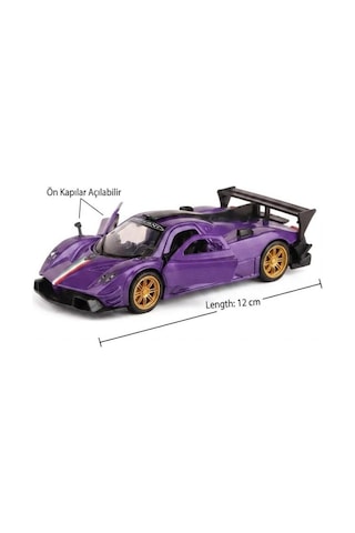Hobbiez Lisanslı Pagani Zonda Kapıları Açılabilir Model Diecast 1.36 Ölçek Metal Model Araç Mor