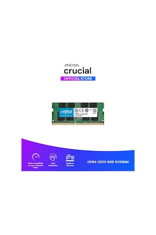 Crucıal Ct8g4sfra32a, 8gb, 3200mhz, Ddr4, Cl22, 1.2v, Sodımm, Notebook Ram By Micron