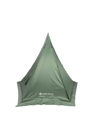 6 Kişilik Soba Kurulan Çadır 4 Mevsim Bacalı Kışlık Kamp Çadırı Yeşil