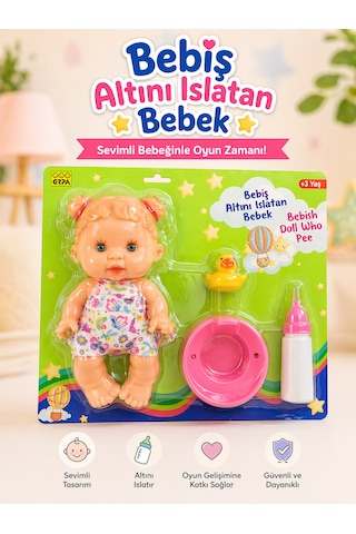 Altını Islatan Oyuncak Bebek 25 Cm Sevimli Eğitici Bebek Seti Biberon & Aksesuar Dahil Çok Renkli