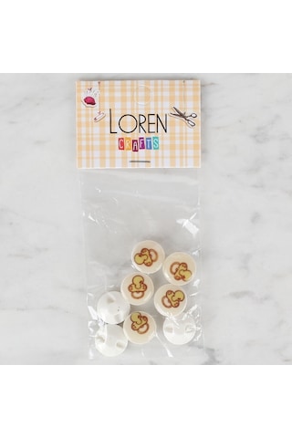 Loren Crafts 8 Li Krem Emzik Düğme - 674