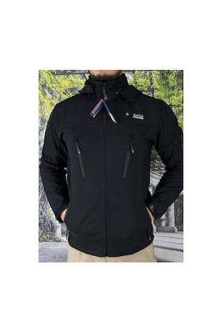 Güray Store Soft Shell Su Ve Rüzgar Geçirmez İçi Polarlı Taktik Mont Motorcu Mont Siyah