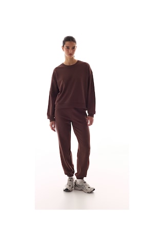 Penti Kahverengi Dikiş Detaylı Bisiklet Yaka Pamuklu Sweatshirt