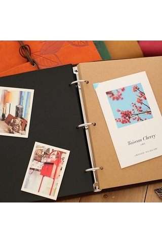 Tongxida Pu Deri Antik Kraft Kağıt Albümler Bordo, Vintage Fotoğraf Defteri