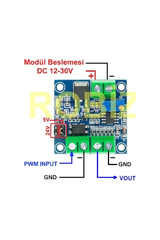 Pwm To Voltaj Çevirici Modül Dijital % 0-100 Pwm Sinyal 0-10v Analog Voltaj Sinyal Konverter Mcu Plc