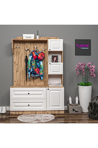 Orange Membran Portmanto Mdf Beyaz