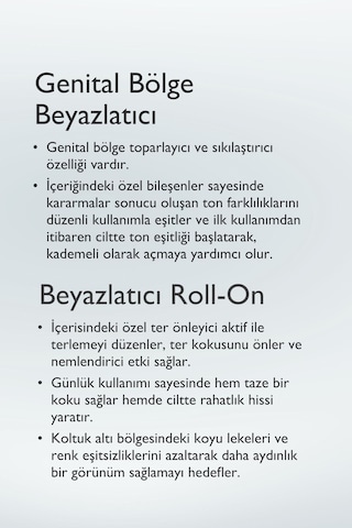 Beyazlatıcı Set Genital Bölge Beyazlatıcı & Genital Bölge Temizleme Köpüğü & Roll-on 3'lü Set