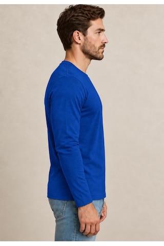 Axxel Erkek Pamuklu Likralı Süprem Uzun Kollu T-shirt-d240 Koyu İndigo