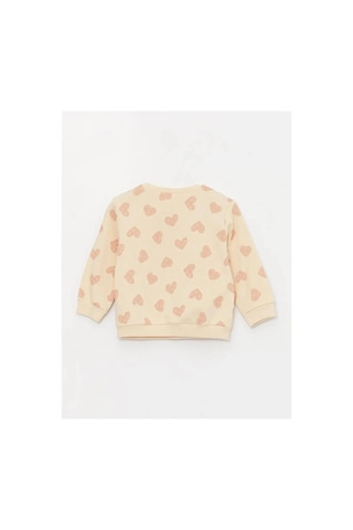 LC Waikiki Lcw Baby Ekru Bisiklet Yaka Uzun Kollu Baskılı Kız Bebek Sweatshirt Ve Tayt 2'li Takım