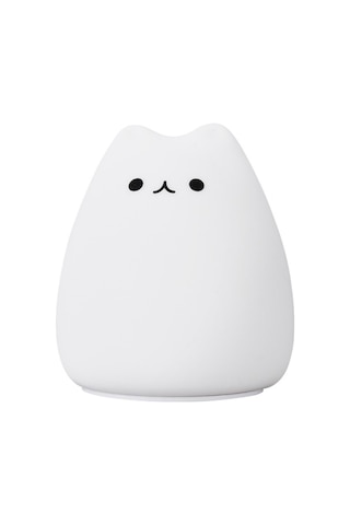 Tenfowee Kedi Şekilli Silikon Gece Lambası - 7 Renkli Stroboskop Işığı, Gü Venli Malzeme, Yatak Odası Dekorasyonu Hediye Beyaz