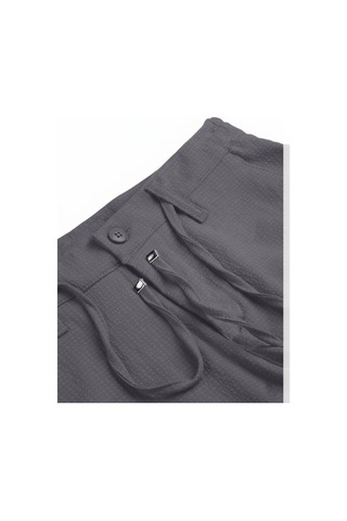 Deepsea Erkek Füme Likralı Gofre Kumaş Beli Lastikli İpli Slim Fit Günlük Pantolon 2600650 Füme