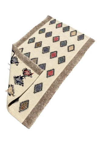 El Dokuma %100 Yün Küçük Kilim 67x108 Karışık Renkli Yün Kilim